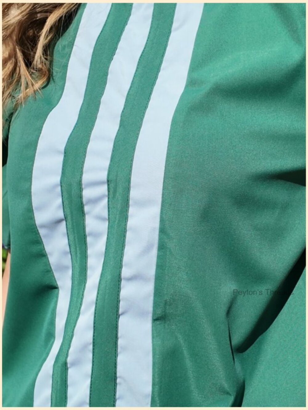 Women's Puff Sleeve Striped Color Block Cropped Blouse - Picture 7 of 7